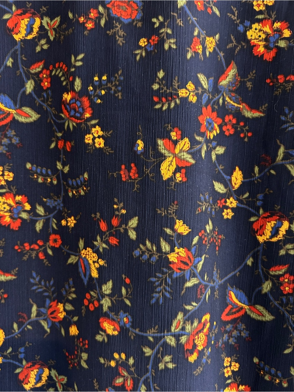 Madewell Navy Floral Tiered Ruffle Blouse - Picture 4 of 4